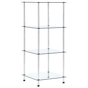 Estantería 4 niveles cristal templado transparente 40x40x100 cm en Librerías y estanterías | Comprar online en Foru.es