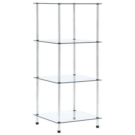 Estantería 4 niveles cristal templado transparente 40x40x100 cm en Librerías y estanterías | Comprar online en Foru.es