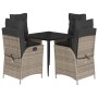 Set comedor de jardín 5 piezas con cojines ratán sintético gris de , Conjuntos de jardín - Ref: Foro24-3213215, Precio: 673,6...