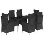 Set de comedor de jardín 7 pzas y cojines ratán sintético negro de , Conjuntos de jardín - Ref: Foro24-3213179, Precio: 774,3...