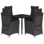 Set de muebles jardín 5 pzas con cojines ratán sintético negro de , Conjuntos de jardín - Ref: Foro24-3213185, Precio: 505,59...