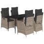 Set comedor de jardín 5 piezas con cojines ratán sintético gris de , Conjuntos de jardín - Ref: Foro24-3213217, Precio: 688,4...