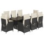 Set de comedor de jardín 9 pzas y cojines ratán sintético negro de , Conjuntos de jardín - Ref: Foro24-3213113, Precio: 1,00 ...