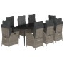 Set comedor jardín 9 pzas y cojines ratán sintético gris de , Conjuntos de jardín - Ref: Foro24-3213222, Precio: 1,00 €, Desc...