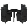 Set de muebles jardín 5 pzas con cojines ratán sintético negro de , Conjuntos de jardín - Ref: Foro24-3213068, Precio: 597,80...