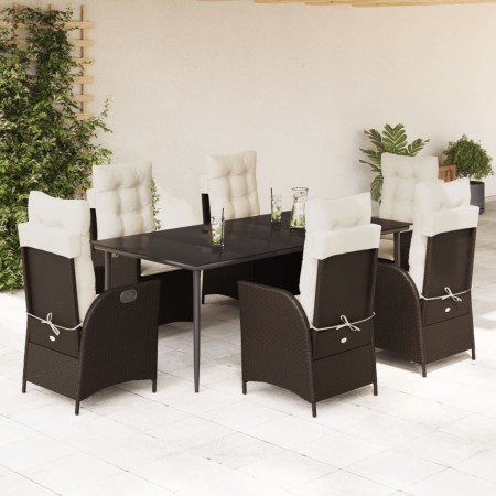 Set comedor de jardín 7 pzas con cojines ratán sintético marrón de , Conjuntos de jardín - Ref: Foro24-3213201, Precio: 971,4...