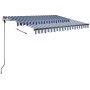 Toldo manual retráctil con LED azul y blanco 350x250 cm de vidaXL, Toldos - Ref: Foro24-3069721, Precio: 519,85 €, Descuento: %