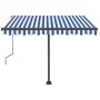 Toldo manual retráctil con LED azul y blanco 350x250 cm de vidaXL, Toldos - Ref: Foro24-3069721, Precio: 519,85 €, Descuento: %