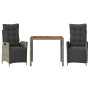 Set comedor de jardín 3 piezas con cojines ratán sintético gris de , Conjuntos de jardín - Ref: Foro24-3213344, Precio: 388,8...