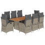 Set comedor jardín 9 pzas y cojines ratán sintético gris de , Conjuntos de jardín - Ref: Foro24-3213371, Precio: 1,00 €, Desc...