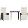 Set comedor de jardín 3 pzas con cojines ratán sintético negro de , Conjuntos de jardín - Ref: Foro24-3213378, Precio: 342,71...