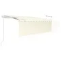 Automatic retractable awning with blind 4.5x3 m cream color by vidaXL, Awnings - Ref: Foro24-3069327, Price: 428,30 €, Discou...
