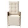 Sillones reclinables jardín con reposapiés 2 uds ratán PE beige de , Sillas de jardín - Ref: Foro24-365292, Precio: 253,33 €,...
