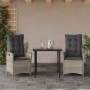Set comedor de jardín 3 pzas cojines ratán sintético gris claro de , Conjuntos de jardín - Ref: Foro24-3213274, Precio: 325,4...