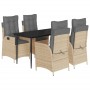 Set comedor de jardín 5 pzas con cojines ratán sintético beige de , Conjuntos de jardín - Ref: Foro24-3213257, Precio: 584,76...