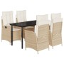 Set comedor de jardín 5 pzas con cojines ratán sintético beige de , Conjuntos de jardín - Ref: Foro24-3213248, Precio: 634,11...