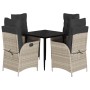 Set comedor de jardín 5 pzas cojines ratán sintético gris claro de , Conjuntos de jardín - Ref: Foro24-3213276, Precio: 549,7...