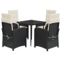 Set de muebles jardín 5 pzas con cojines ratán sintético negro de , Conjuntos de jardín - Ref: Foro24-3212291, Precio: 532,12...