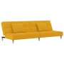 Sofá cama de 2 plazas con dos almohadas tela color amarillo de , Sofás - Ref: Foro24-375797, Precio: 246,33 €, Descuento: %