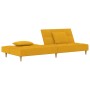 Sofá cama de 2 plazas con dos almohadas tela color amarillo de , Sofás - Ref: Foro24-375797, Precio: 246,33 €, Descuento: %