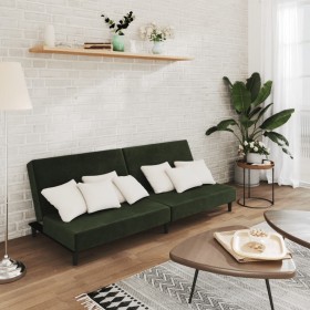 Sofá cama de 2 plazas terciopelo verde oscuro de , Sofás - Ref: Foro24-375734, Precio: 231,59 €, Descuento: %