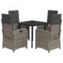 Set comedor de jardín 5 piezas con cojines ratán sintético gris de , Conjuntos de jardín - Ref: Foro24-3212361, Precio: 513,3...