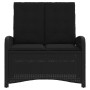Sillón reclinable de jardín con cojines ratán sintético negro de , Bancos de jardín - Ref: Foro24-368216, Precio: 135,08 €, D...