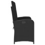Sillón reclinable de jardín con cojines ratán sintético negro de , Bancos de jardín - Ref: Foro24-368216, Precio: 135,08 €, D...
