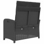 Sillón reclinable de jardín con cojines ratán sintético negro de , Bancos de jardín - Ref: Foro24-368216, Precio: 135,08 €, D...