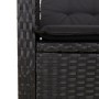 Sillón reclinable de jardín con cojines ratán sintético negro de , Bancos de jardín - Ref: Foro24-368216, Precio: 135,08 €, D...