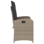 Sillón reclinable de jardín con cojines ratán sintético gris de , Bancos de jardín - Ref: Foro24-368221, Precio: 150,72 €, De...