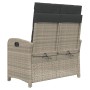 Sillón reclinable de jardín con cojines ratán sintético gris de , Bancos de jardín - Ref: Foro24-368221, Precio: 150,72 €, De...