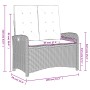 Sillón reclinable de jardín con cojines ratán sintético gris de , Bancos de jardín - Ref: Foro24-368221, Precio: 150,72 €, De...