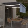 Automatic awning LED blind wind sensor blue white 4.5x3 m by vidaXL, Awnings - Ref: Foro24-3069331, Price: 646,52 €, Discount: %