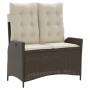 Sillón reclinable de jardín con cojines ratán sintético marrón de , Bancos de jardín - Ref: Foro24-368237, Precio: 172,17 €, ...
