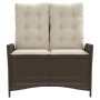 Sillón reclinable de jardín con cojines ratán sintético marrón de , Bancos de jardín - Ref: Foro24-368237, Precio: 172,17 €, ...