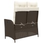Sillón reclinable de jardín con cojines ratán sintético marrón de , Bancos de jardín - Ref: Foro24-368237, Precio: 172,17 €, ...
