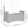 Sillón reclinable de jardín con cojines ratán sintético marrón de , Bancos de jardín - Ref: Foro24-368237, Precio: 172,17 €, ...