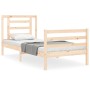 Estructura de cama con cabecero madera maciza 90x200 cm de vidaXL, Camas y somieres - Ref: Foro24-3194686, Precio: 90,45 €, D...