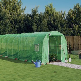 Invernadero con estructura de acero verde 20 m² 10x2x2 m de , Invernaderos - Ref: Foro24-3188020, Precio: 337,53 €, Descuento: %