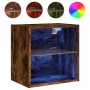 Mesita de noche de pared con luces LED roble ahumado de , Muebles TV - Ref: Foro24-837072, Precio: 36,20 €, Descuento: %