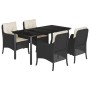 Set de muebles jardín 5 pzas con cojines ratán sintético negro de , Conjuntos de jardín - Ref: Foro24-3211916, Precio: 527,00...