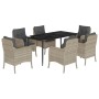 Set comedor jardín 7 pzas y cojines ratán sintético gris claro de , Conjuntos de jardín - Ref: Foro24-3211994, Precio: 704,15...
