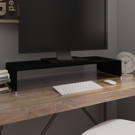 Soporte para TV/Elevador monitor cristal negro 80x30x13 cm de , Muebles TV - Ref: Foro24-244137, Precio: 95,86 €, Descuento: %