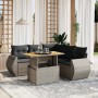 Set de muebles de jardín 6 pzas y cojines ratán sintético gris en Conjuntos de jardín | Comprar online en Foru.es