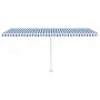 Toldo de pie retráctil manual azul y blanco 500x350 cm de vidaXL, Toldos - Ref: Foro24-3069656, Precio: 517,46 €, Descuento: %