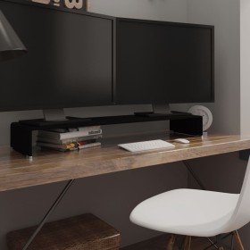 Soporte para TV/Elevador monitor cristal negro 110x30x13 cm de , Muebles TV - Ref: Foro24-244140, Precio: 124,74 €, Descuento: %