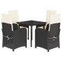 Set de muebles jardín 5 pzas con cojines ratán sintético negro de , Conjuntos de jardín - Ref: Foro24-3212302, Precio: 578,08...