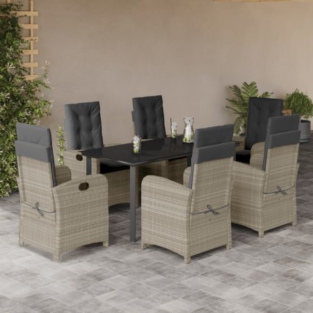 Set comedor jardín 7 pzas y cojines ratán sintético gris claro de , Conjuntos de jardín - Ref: Foro24-3212425, Precio: 941,53...