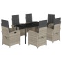 Set comedor jardín 7 pzas y cojines ratán sintético gris claro de , Conjuntos de jardín - Ref: Foro24-3212425, Precio: 941,53...